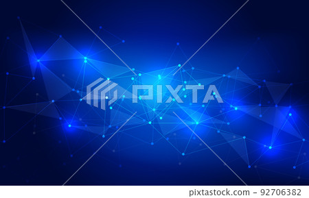 Abstract technology connect blue polygon triangle lines dots geometric background vector 92706382