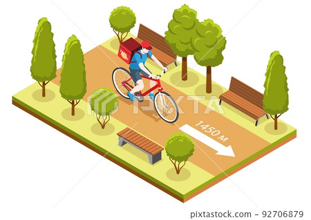 Isometric Delivery Man Illustration Isometric Delivery Man Illustration 92706879
