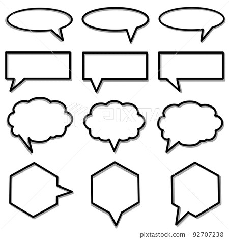 Simple speech bubble set with dot tone style shadow 92707238