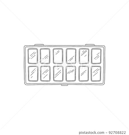 Watercolor paint palette or box hand drawn sketch vector illustration isolated. Watercolor paint palette or box hand drawn sketch vector illustration isolated. 92708822