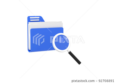 Folder icon and magnifying glass. Open folder icon. Folder with documents Folder icon and magnifying glass. Open folder icon. Folder with documents 92708891