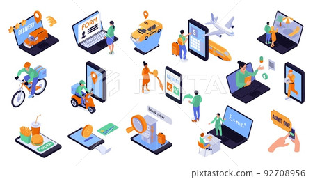 Online Services Isometric Set 92708956