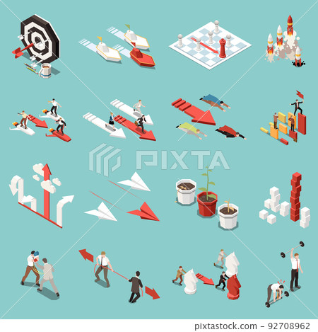 Business Competition Isometric Set 92708962