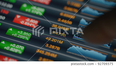 Stock market data on the tablet computer Stock market data on the tablet computer 92709375