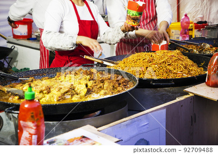 Asian food and traditions fair, festival, Chinese food fair on the street in Prague, Czech Republic. Asian food and traditions fair, festival, Chinese food fair on the street in Prague, Czech Republic. 92709488
