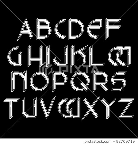 A-Z stained white decorative alphabet letters Stock Vector by ©a__