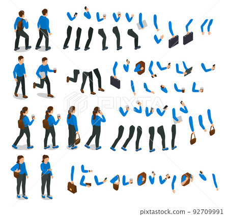 Walking People Constructor Isometric Set Walking People Constructor Isometric Set 92709991