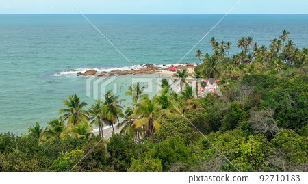 tropical Coqueirinho Beach. Conde, Paraiba, Brazil. panoramic, seascape tropical Coqueirinho Beach. Conde, Paraiba, Brazil. panoramic, seascape 92710183