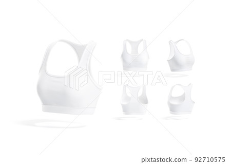 Blank white woman sport top mockup, different views 92710575