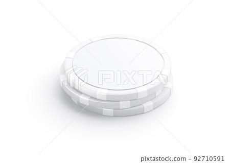Blank white plastic round chip mockup stack, side view Blank white plastic round chip mockup stack, side view 92710591