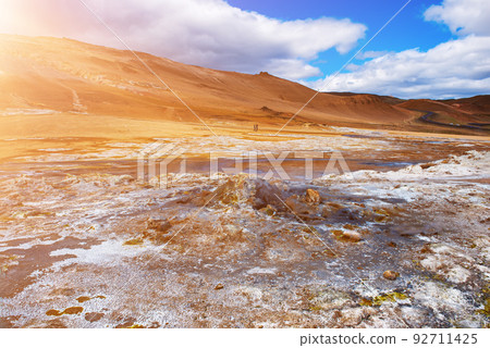 Geothermal area Hverir, Iceland. Geothermal area Hverir, Iceland. 92711425