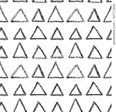 Hand drawn vector black triangles seamless pattern Hand drawn vector black triangles seamless pattern 92711942