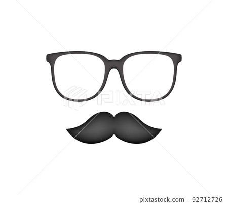 Mustache and Glasses isolated on white background 92712726