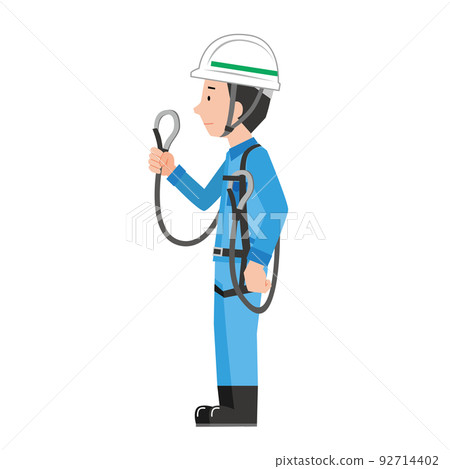 一名佩戴安全帶的工人 92714402