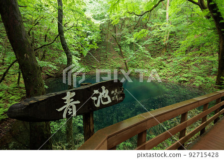 陰天時青池純子的招牌（青森縣深浦町） 92715428