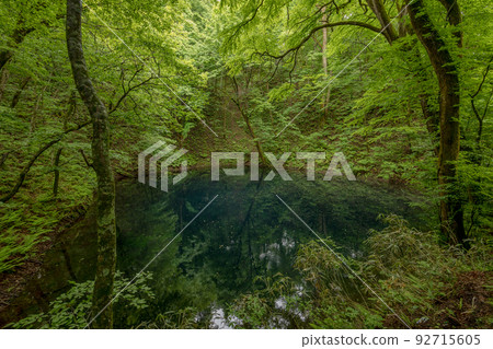 Cloudy Juniko Aoike Pond (Fukaura Town, Aomori Prefecture) 92715605