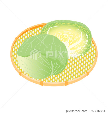 Vegetable illustration Cabbage in a basket 92716331