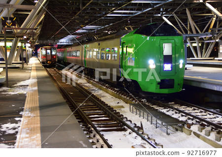 Scenery of the Soya Main Line from Asahikawa Station to Wakkanai Station in Hokkaido in December 2021 Scenery of the Soya Main Line from Asahikawa Station to Wakkanai Station in Hokkaido in December 2021 92716977