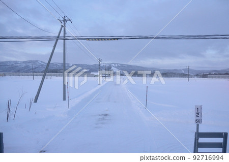 Scenery of the Soya Main Line from Asahikawa Station to Wakkanai Station in Hokkaido in December 2021 Scenery of the Soya Main Line from Asahikawa Station to Wakkanai Station in Hokkaido in December 2021 92716994