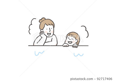Mother and child enjoying a bath 92717406