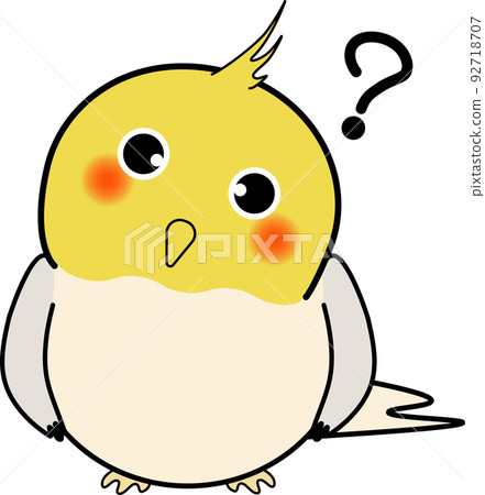 A cute cockatiel feeling doubt 92718707