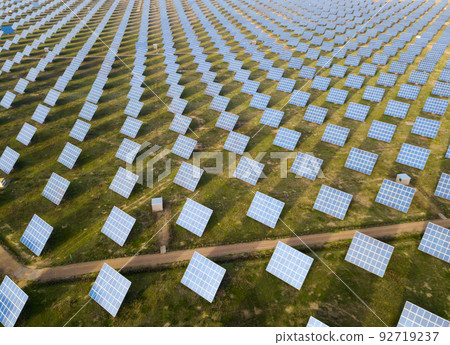 Top view of large solar power station 92719237