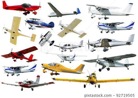 Set of airplanes on white background Set of airplanes on white background 92719505