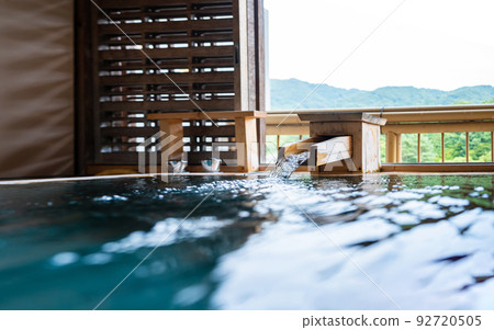 Open-air bath, hot spring 92720505