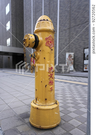 Yellow fire hydrant in Sapporo city Yellow fire hydrant in Sapporo city 92720562