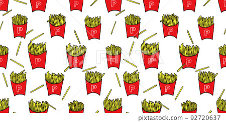 French fries illustration pattern 92720637