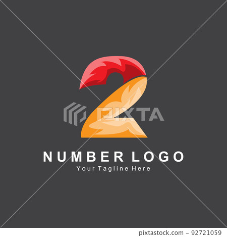 Number 2 two logo design premium icon vector illustration for company banner sticker product brand 92721059