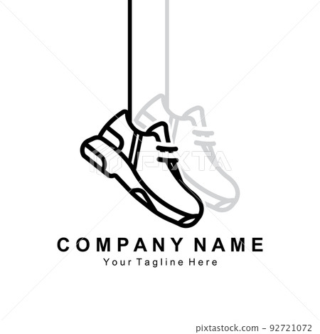 Sneakers Shoe Logo Design, vector illustration of trending youth footwear, simple funky concept Sneakers Shoe Logo Design, vector illustration of trending youth footwear, simple funky concept 92721072