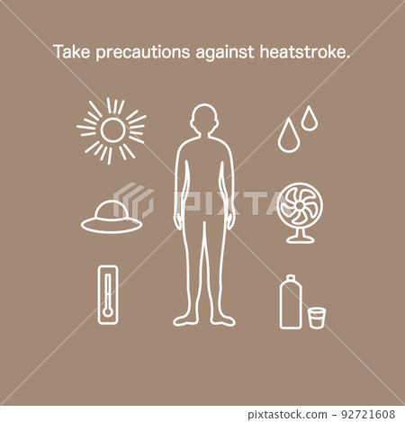 Heat stroke prevention icon 92721608