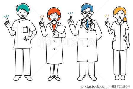 Simple illustration set of medical workers Simple illustration set of medical workers 92721864