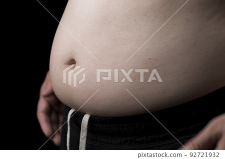 Belly of a middle-aged obese man 92721932