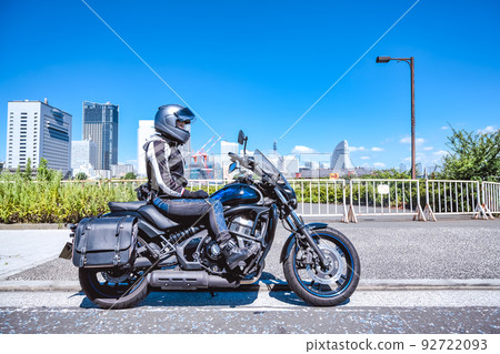 Female rider touring Yokohama Female rider touring Yokohama 92722093