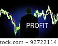 PROFIT word with the background of a businessman looking at the uptrending blue graph PROFIT word with the background of a businessman looking at the uptrending blue graph 92722114