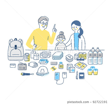 家人檢查應急物資 92722191