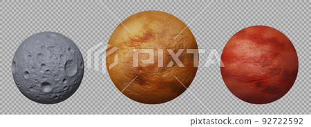 Planets of solar system Mars, Mercury and Moon Planets of solar system Mars, Mercury and Moon 92722592