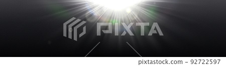 Sunlight rays with lens glare and rainbow Sunlight rays with lens glare and rainbow 92722597