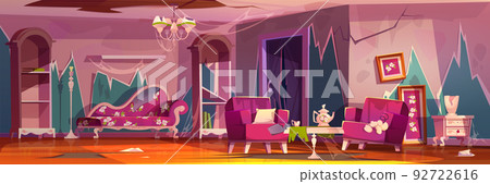 Abandoned living room interior in princess style 92722616