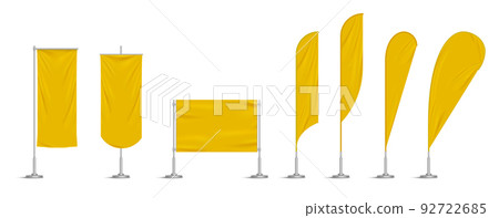 Yellow vinyl flags and set banners on pole Yellow vinyl flags and set banners on pole 92722685