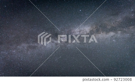 Dark night sky full of stars with milky way detail, wide shot, Slovakia, Europe 92723008