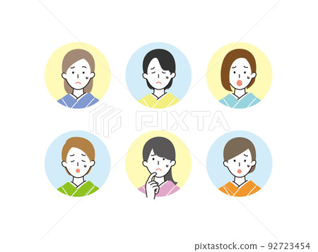 和服女性偶像（擔心的臉） 92723454