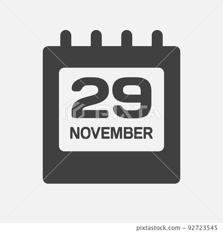 Icon day date 29 November, template calendar page 92723545