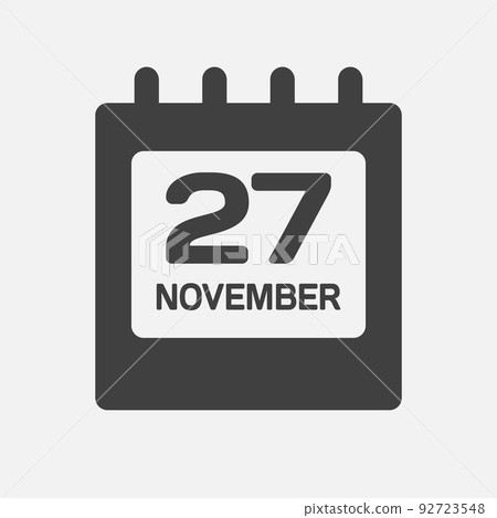 Icon day date 27 November, template calendar page 92723548