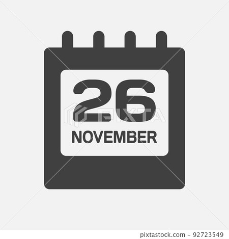 Icon day date 26 November, template calendar page 92723549
