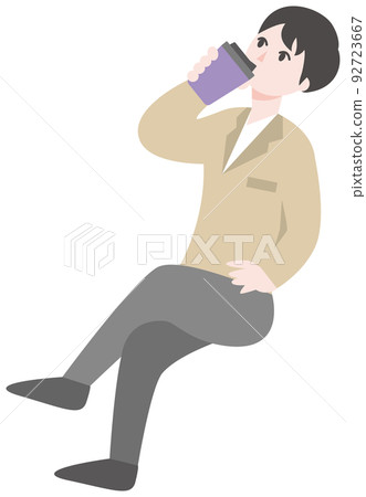 一個人休息的商業插圖 92723667