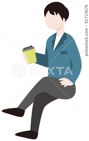 一個人休息的商業插圖 92723676