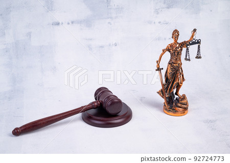 Law concept. Gavel and lady justice Law concept. Gavel and lady justice 92724773
